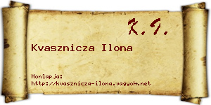 Kvasznicza Ilona névjegykártya