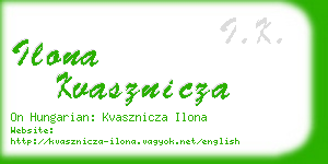 ilona kvasznicza business card